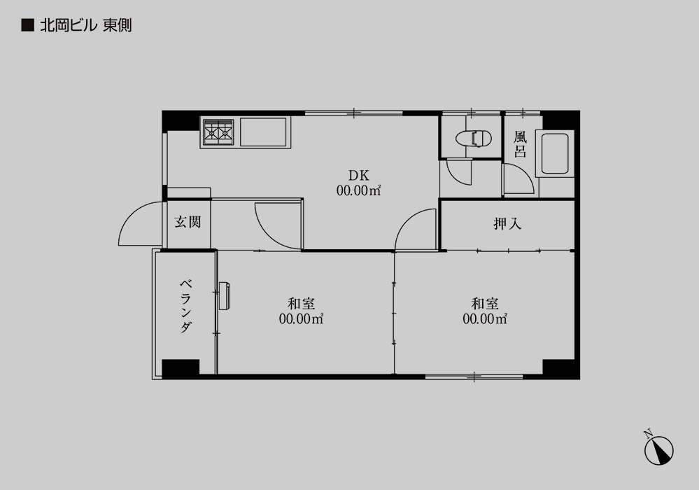 エムズ北岡ビル 東側